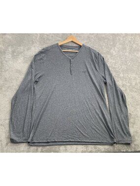 John Varvatos Star USA Shirt Mens XL 4 Button Henley Logo Long Sleeve Preppy